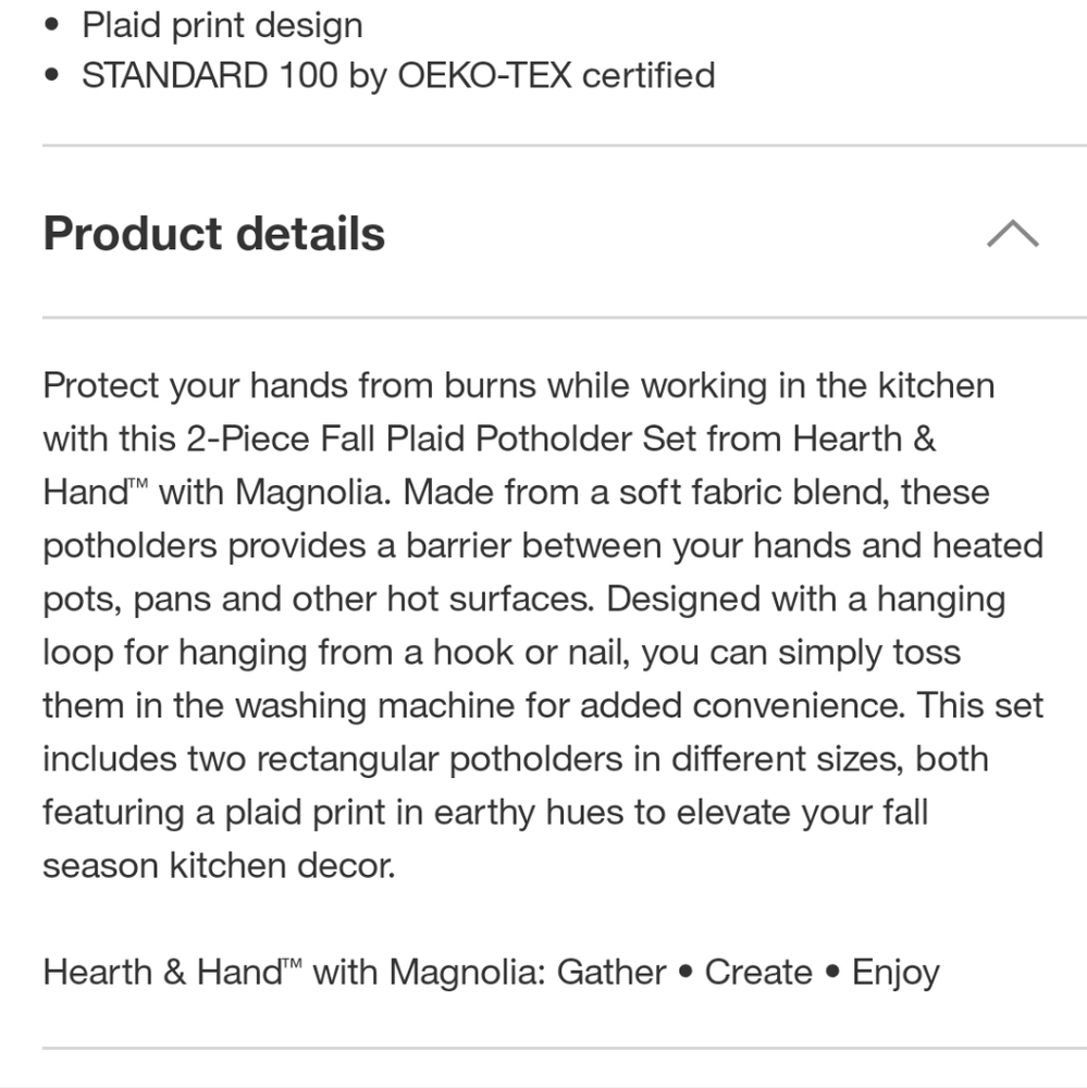 Last day! Hearth and Hand Pot Holder Set Fall Plaid Cream Woven Almond Target 23 - Picture 8 of 10